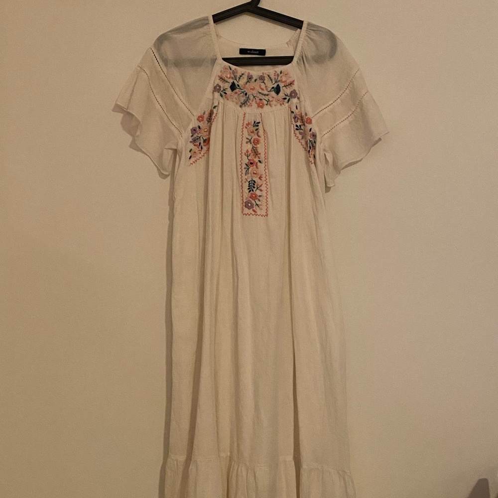 Anthropologie Embroidered Maxi Dress
